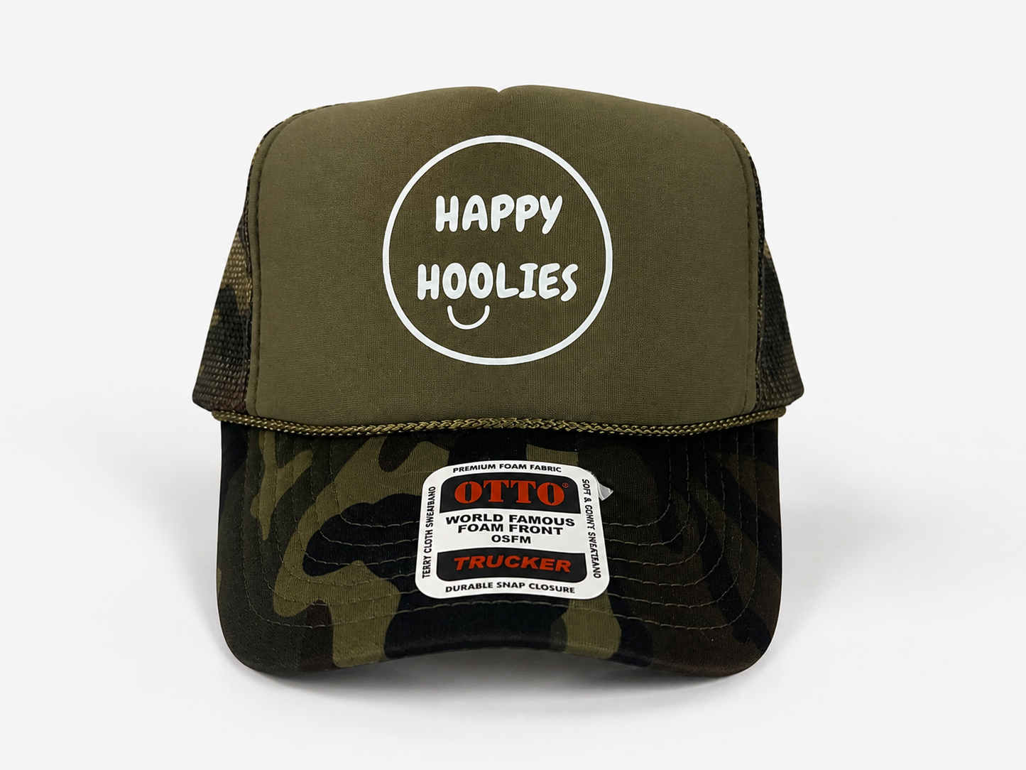 Happy Hoolies *LIMITED* Camo Trucker Hat