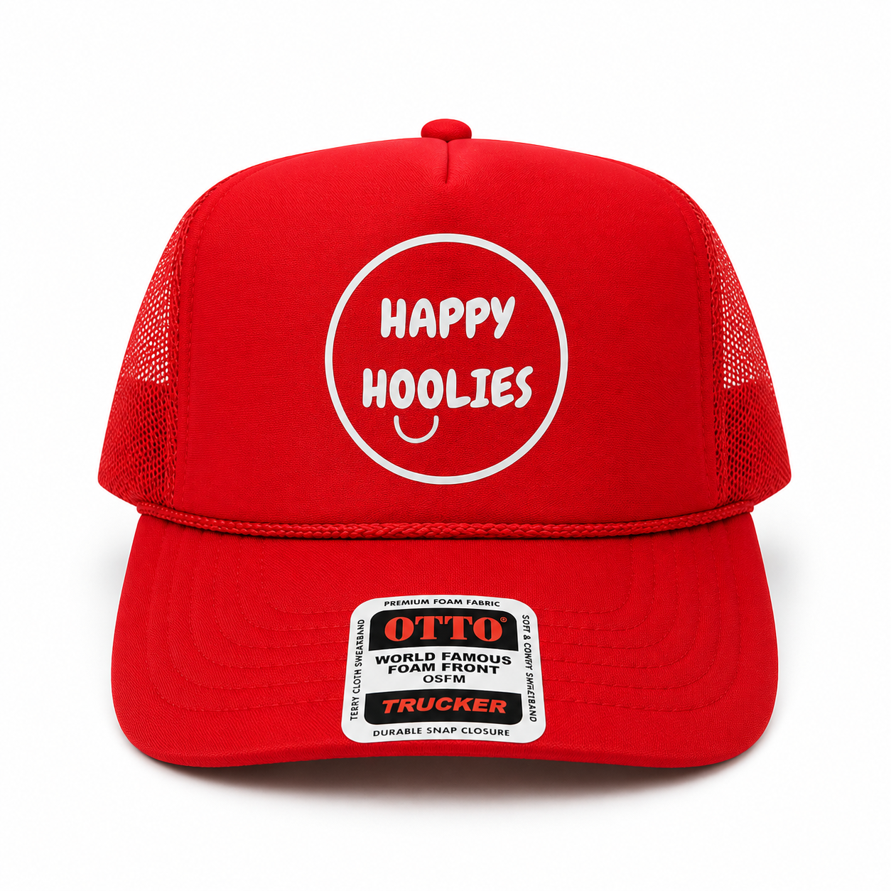 Happy Hoolies Classic RED Logo Trucker Hat