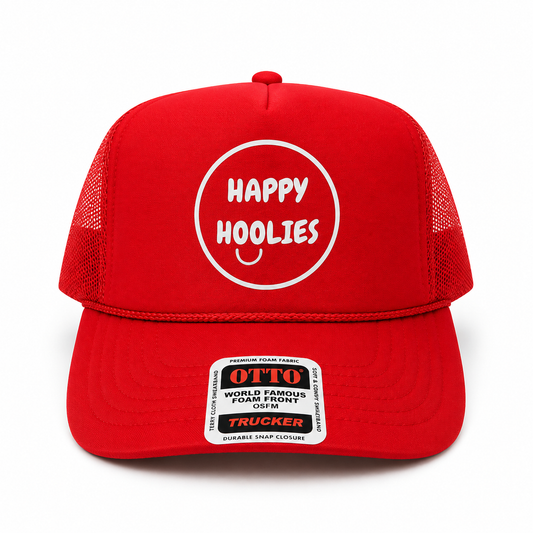 Happy Hoolies Classic RED Logo Trucker Hat