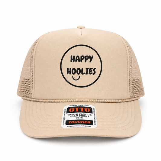 Happy Hoolies Classic TAN Logo Trucker Hat